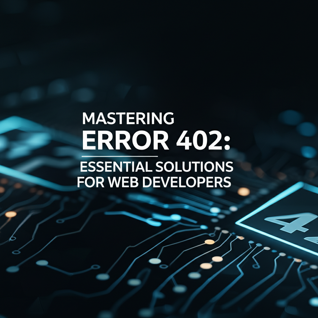 Mastering Error 402: Essential Solutions for Web Developers