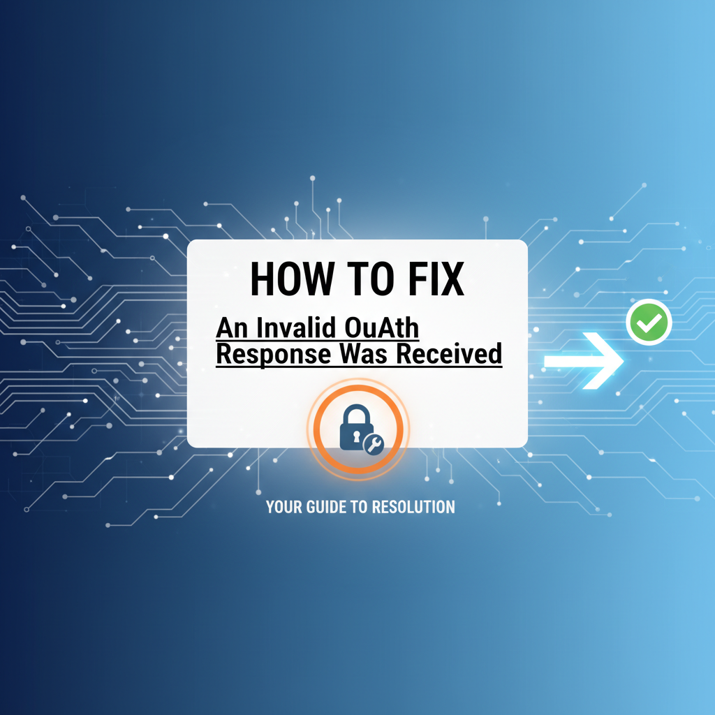 How to Fix 'An Invalid OAuth Response Was Received'