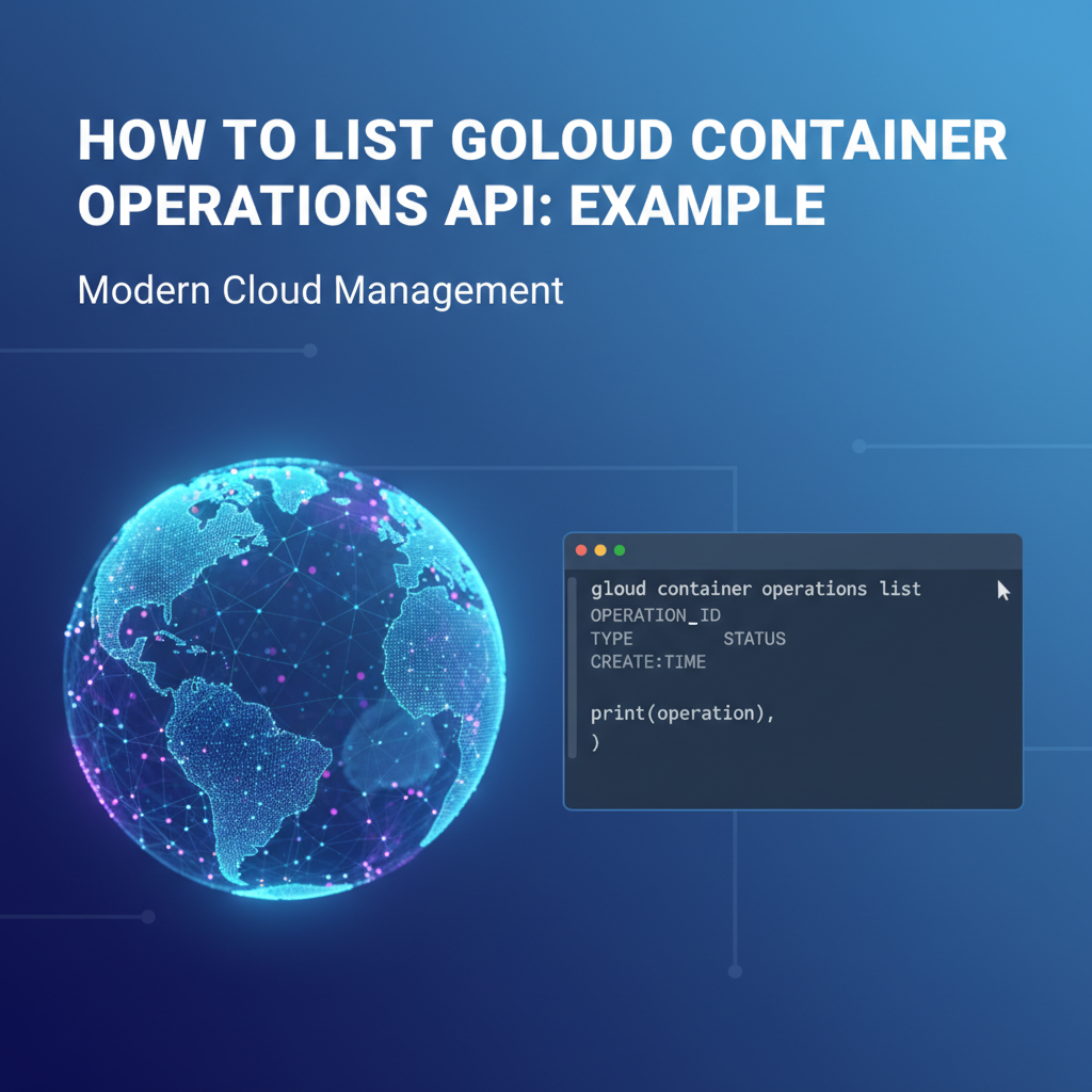 How to List gcloud Container Operations API: Example
