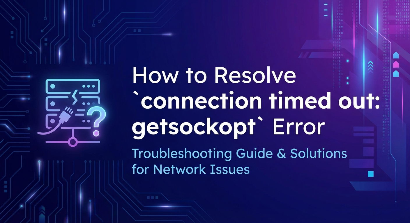 How to Resolve `connection timed out: getsockopt` Error