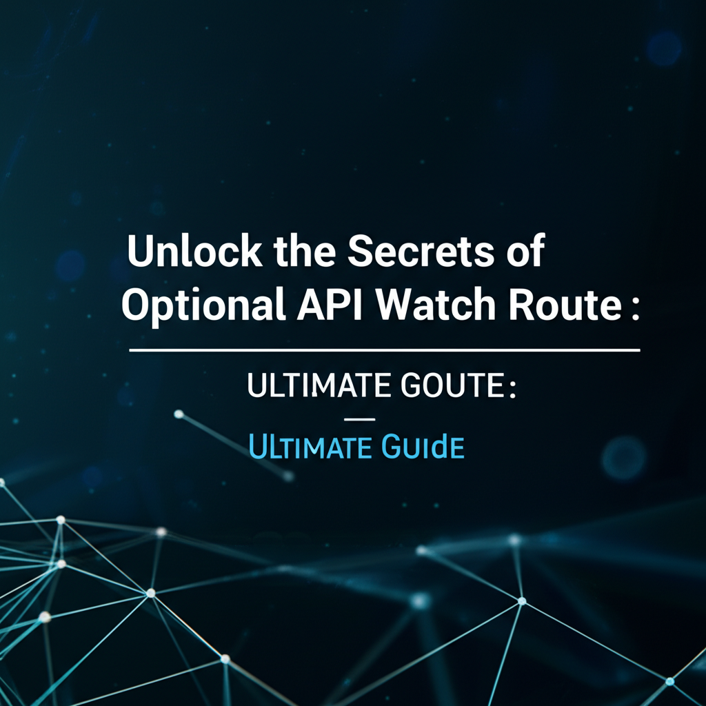 Unlock the Secrets of Optional API Watch Route: Ultimate Guide
