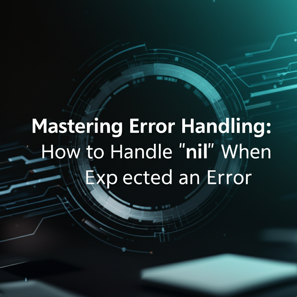 Mastering Error Handling: How to Handle 'nil' When Expected an Error