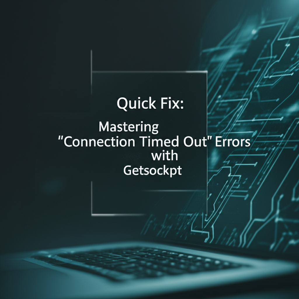 Quick Fix: Mastering 'Connection Timed Out' Errors with Getsockopt