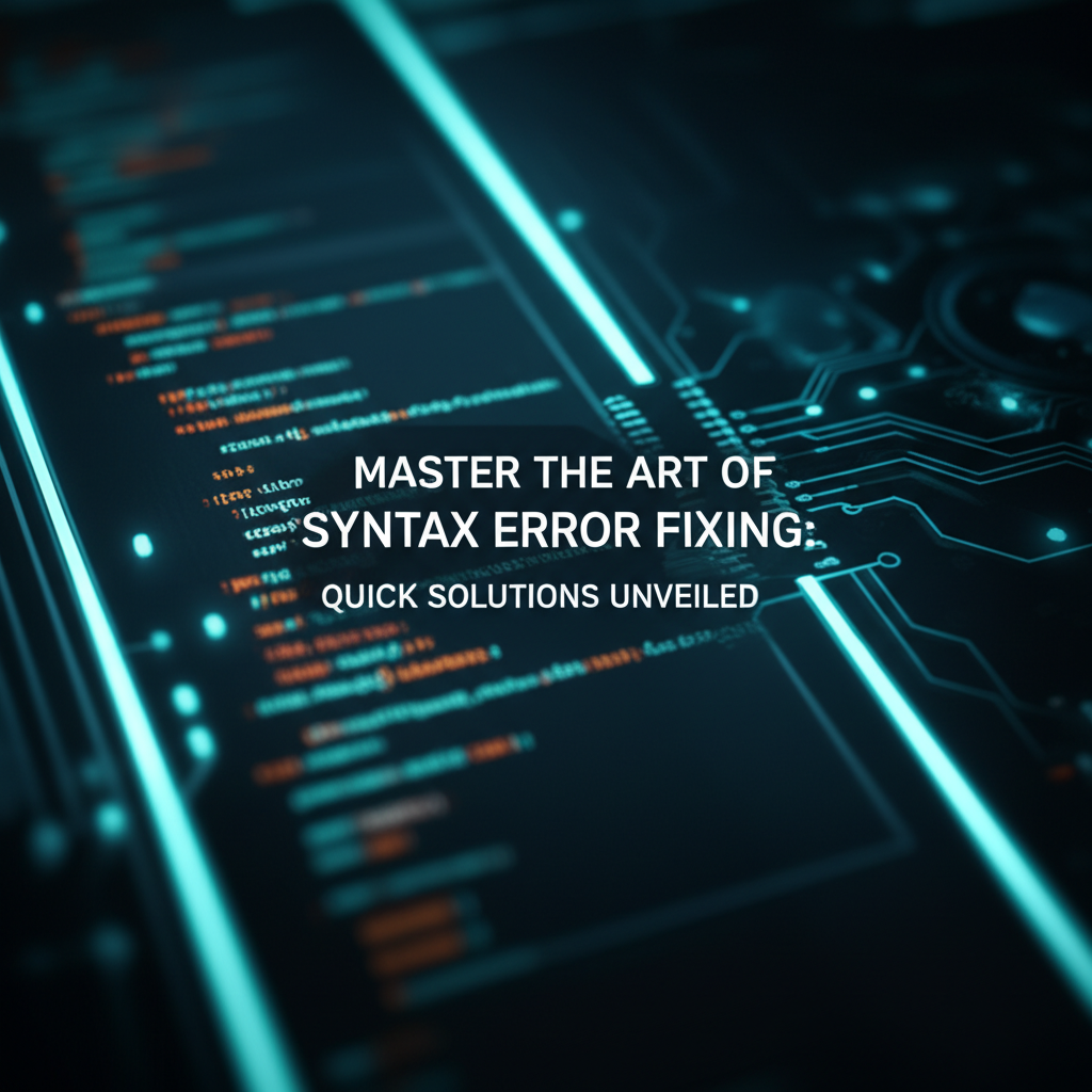 Master the Art of Syntax Error Fixing: Quick Solutions Unveiled