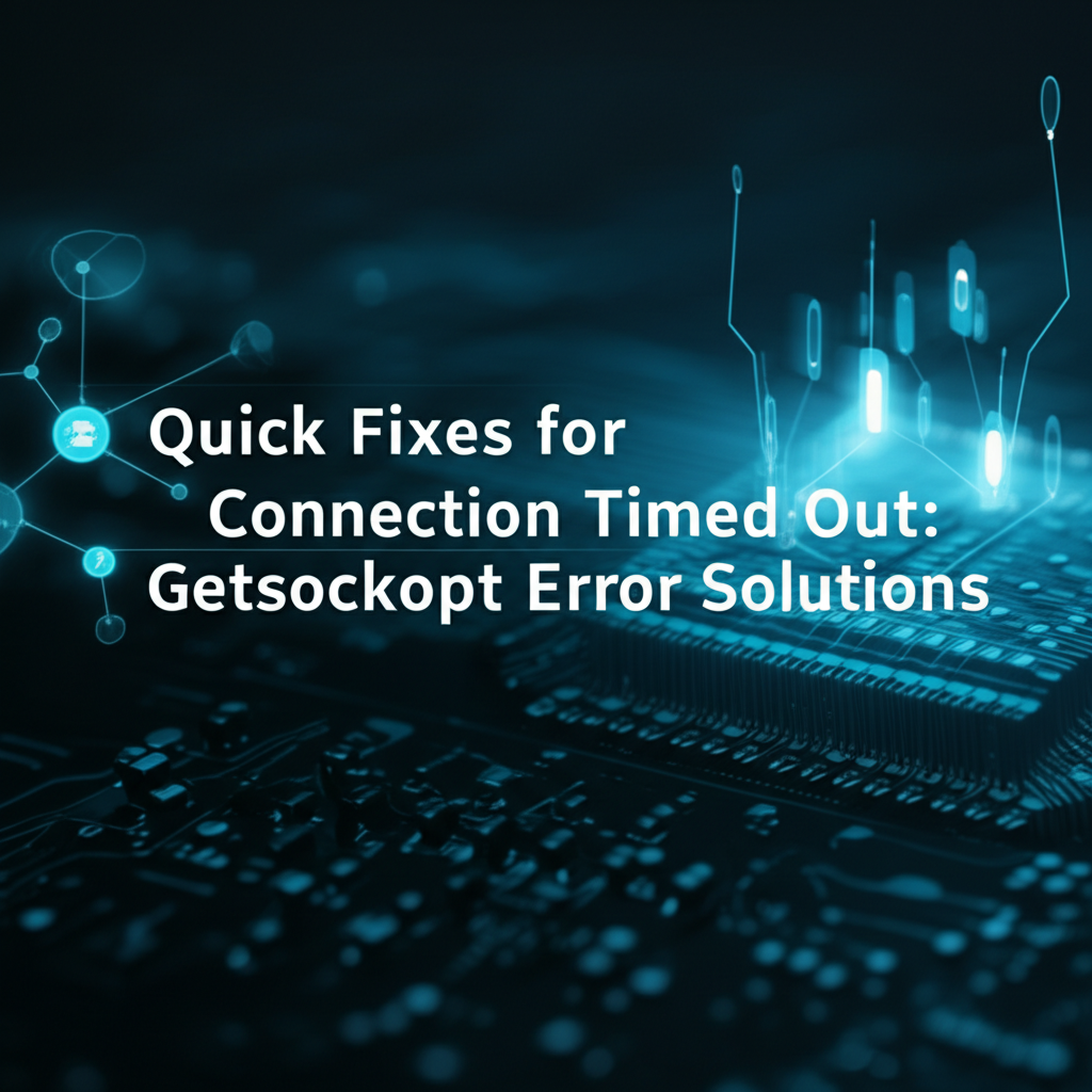 Quick Fixes for Connection Timed Out: Getsockopt Error Solutions