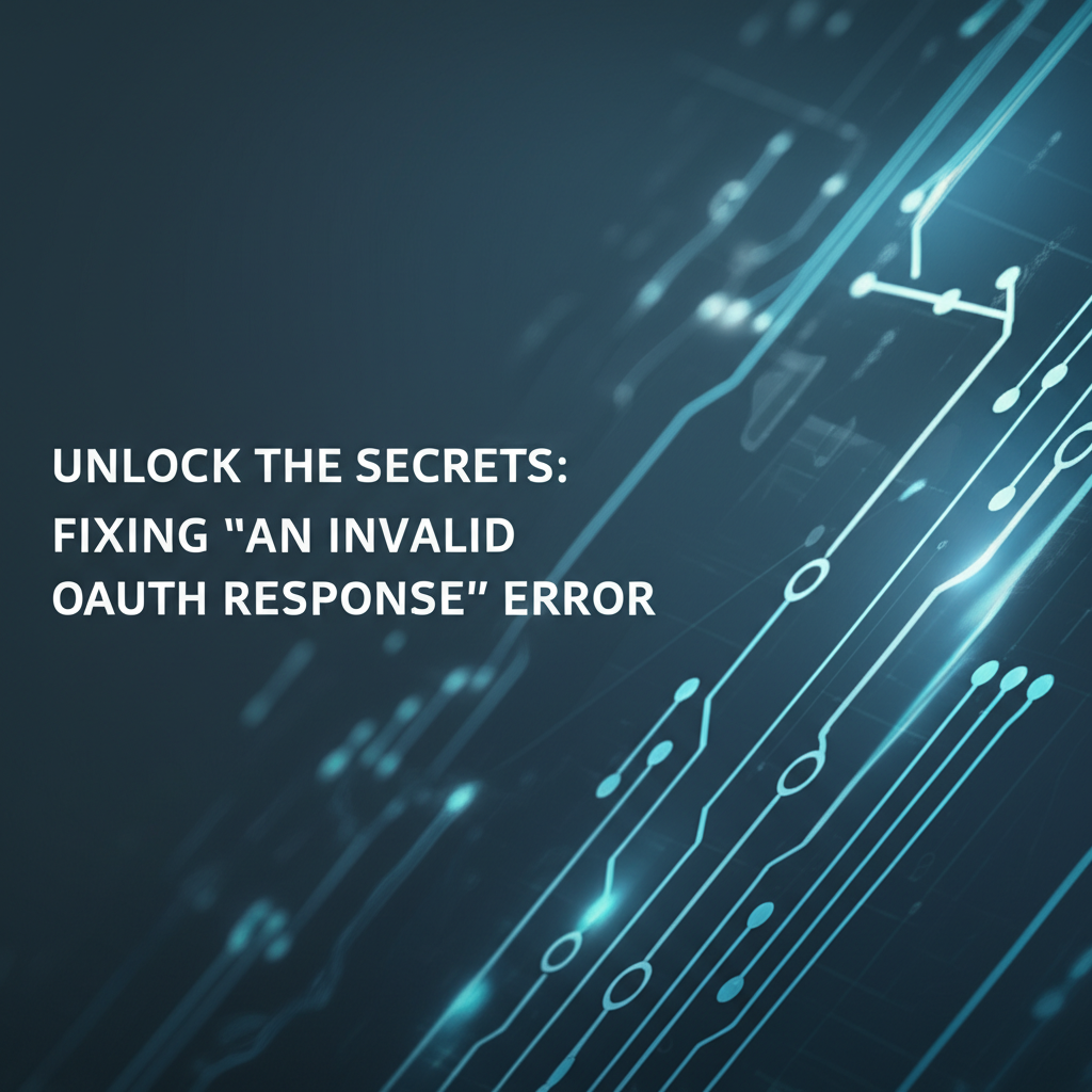 Unlock the Secrets: Fixing "An Invalid OAuth Response" Error