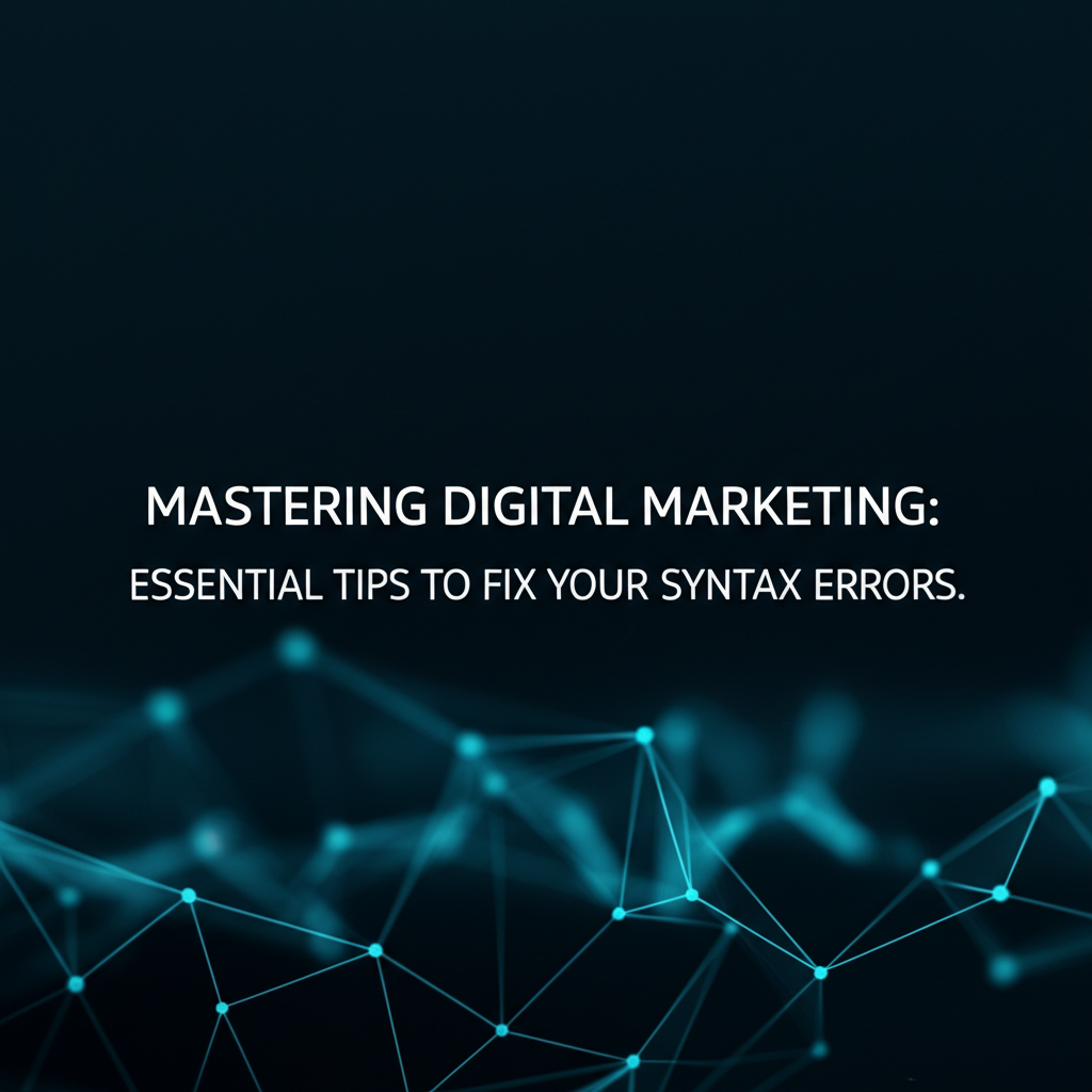 Mastering Digital Marketing: Essential Tips to Fix Your Syntax Errors