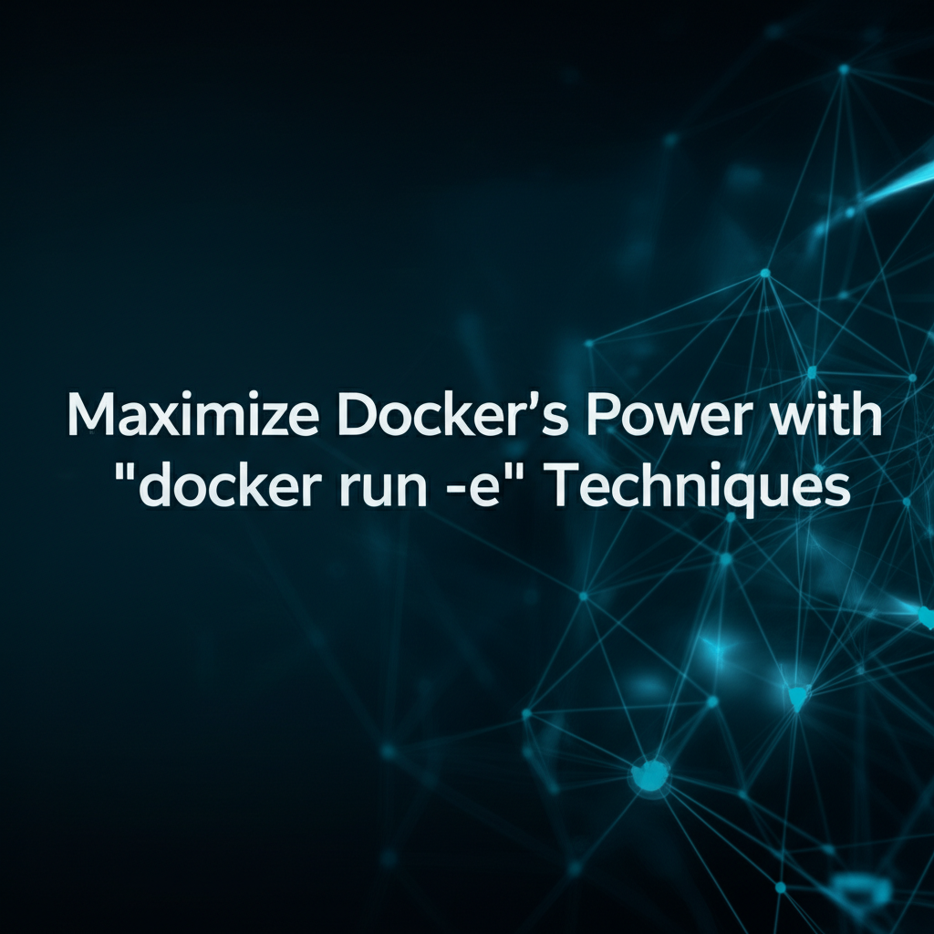 Maximize Docker's Power with "docker run -e" Techniques