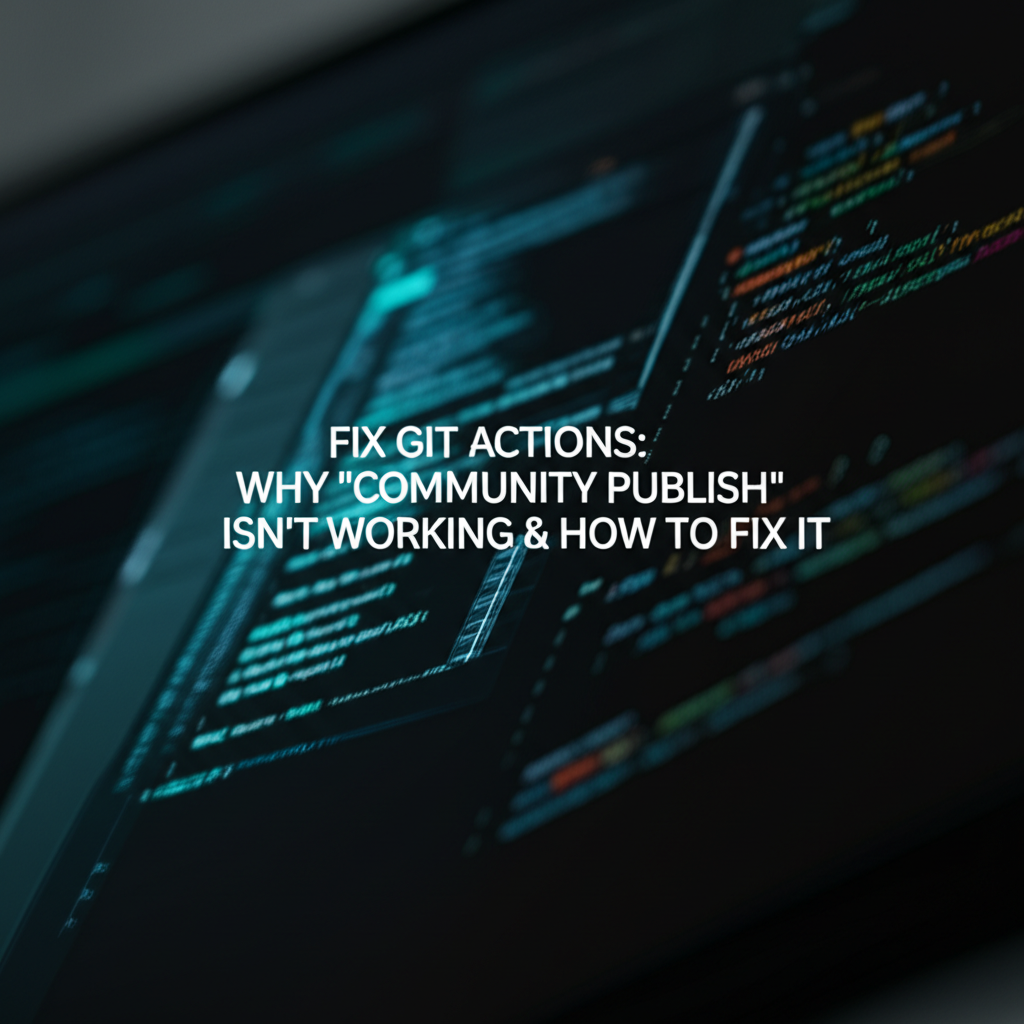 Fix Git Actions: Why 'Community Publish' Isn't Working & How to Fix It