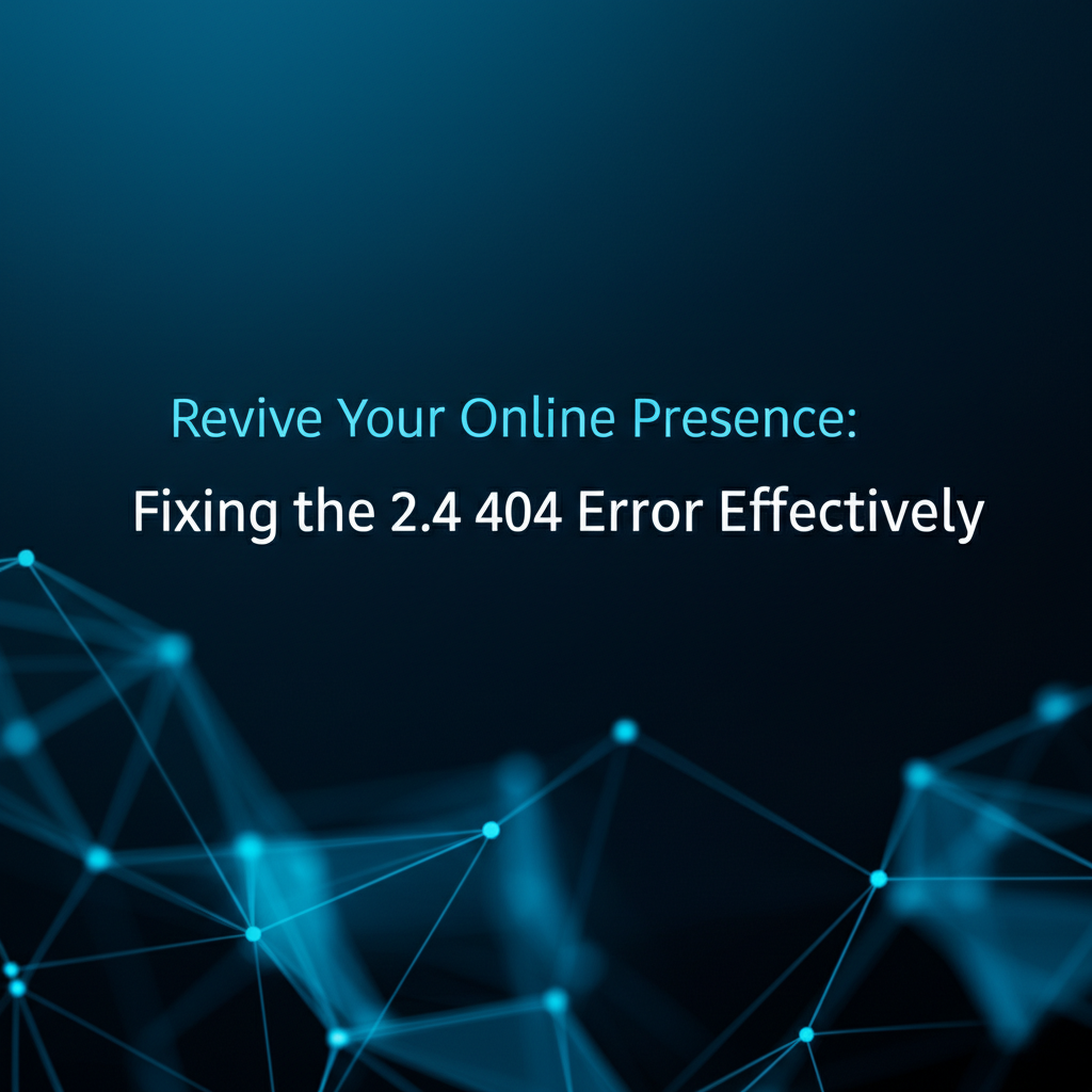 Revive Your Online Presence: Fixing the 2.4 404 Error Effectively