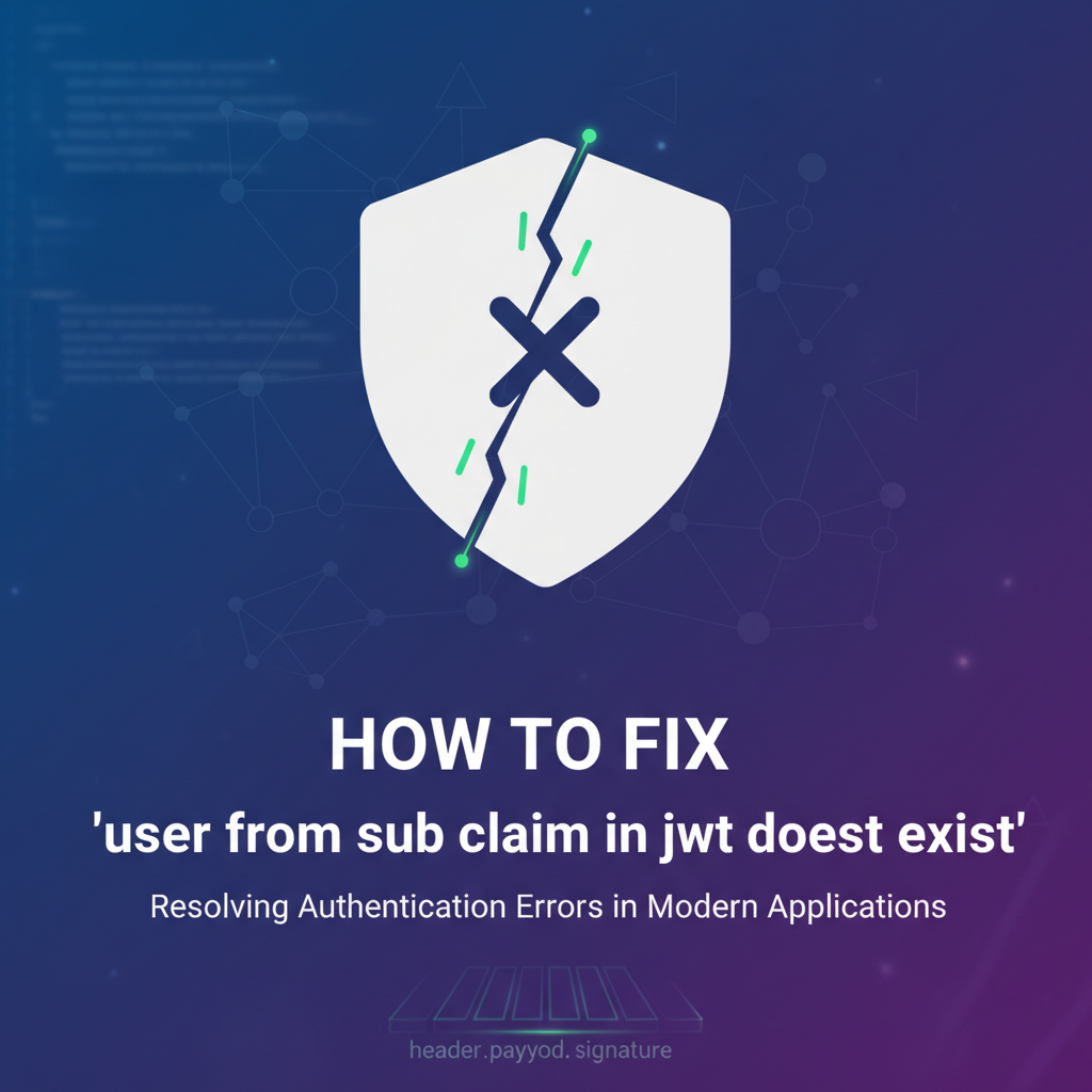 How to Fix 'user from sub claim in jwt does not exist'