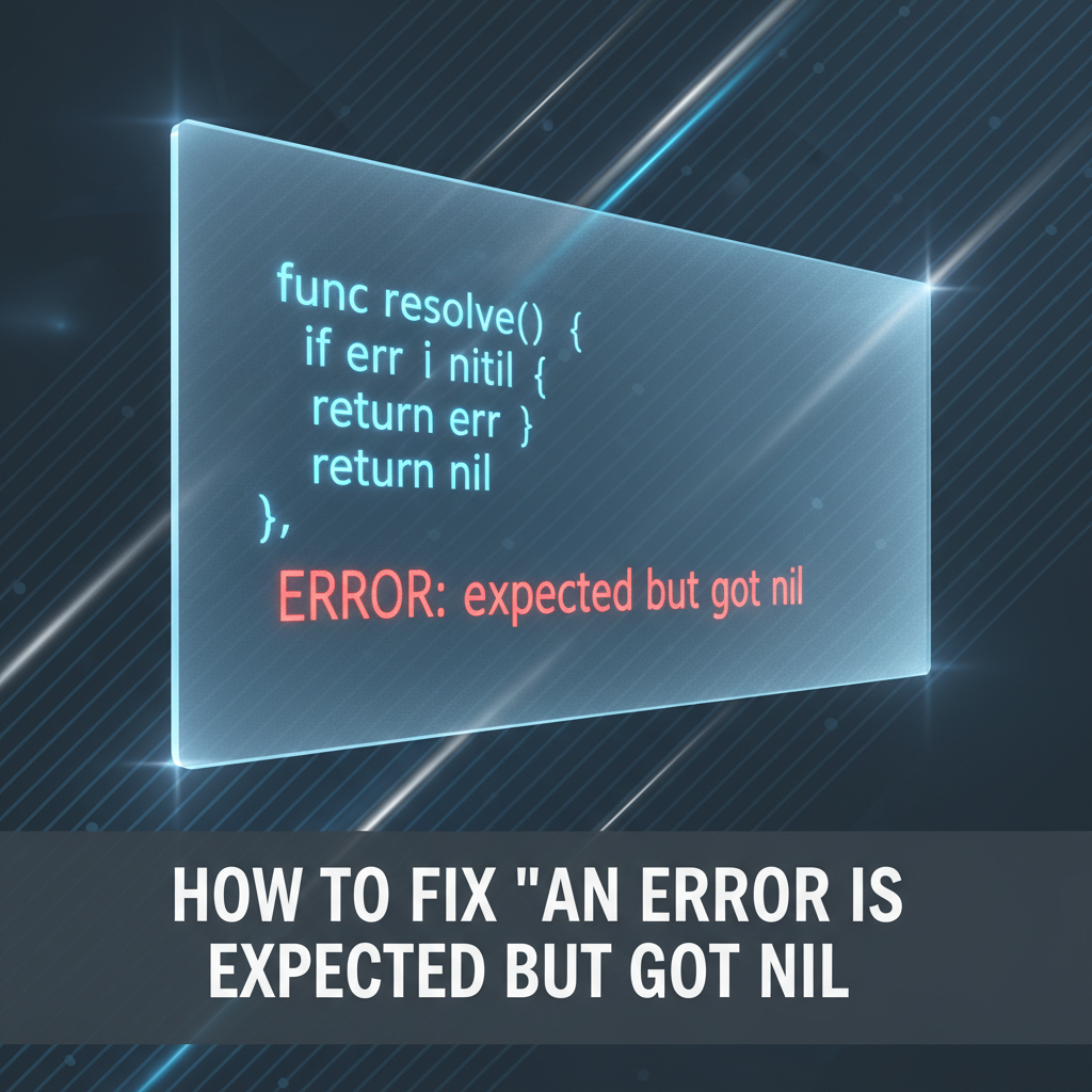 How to Fix 'an error is expected but got nil'