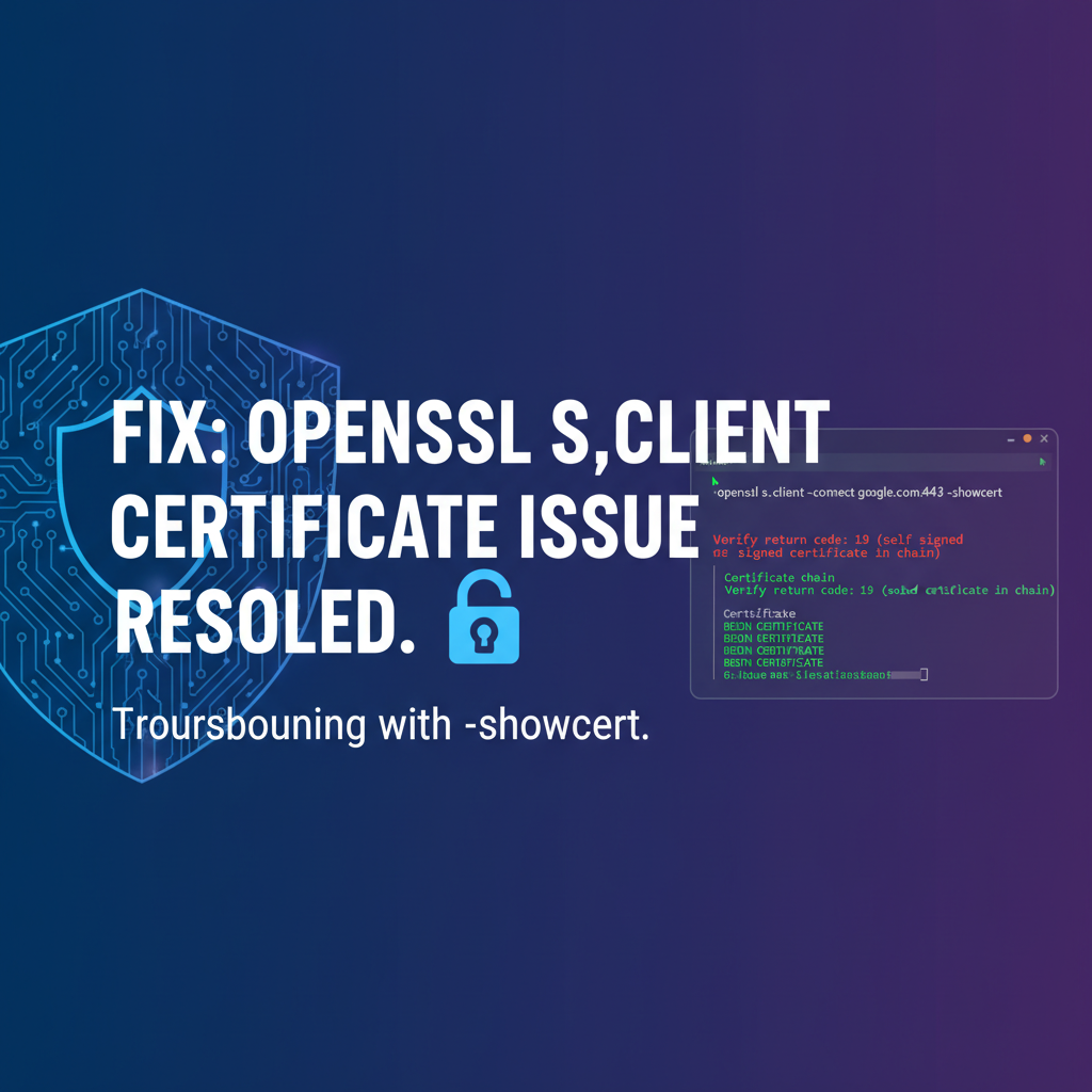Fix: openssl s_client not showing cert with -showcert