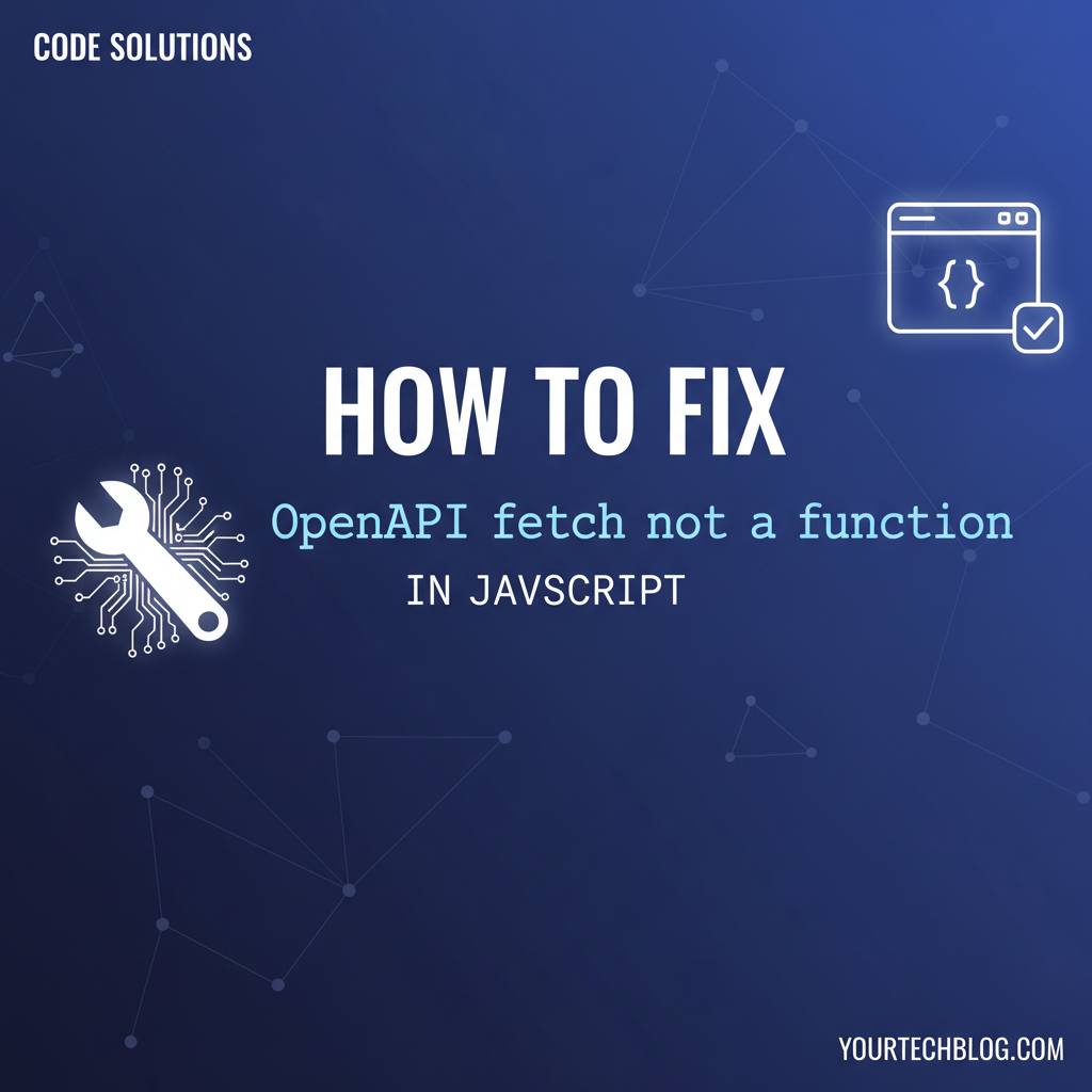 How to Fix 'OpenAPI fetch not a function' in JavaScript