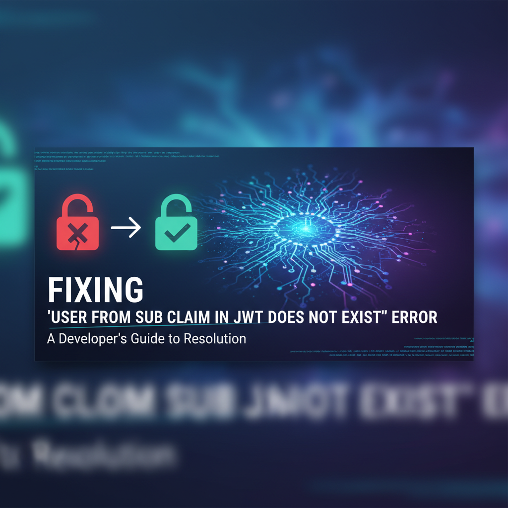 Fixing 'User from Sub Claim in JWT Does Not Exist' Error