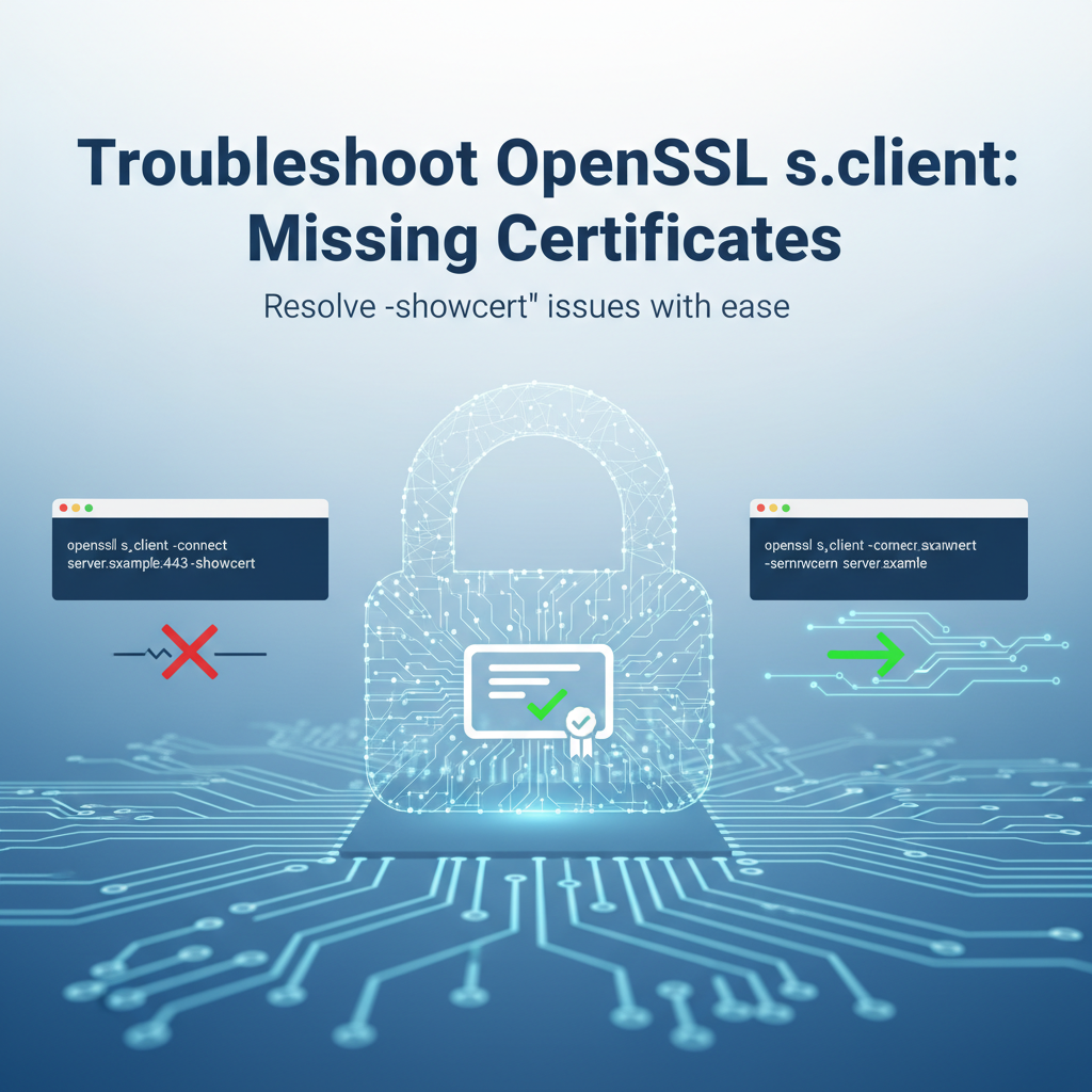 Troubleshoot openssl s_client not showing cert with -showcert