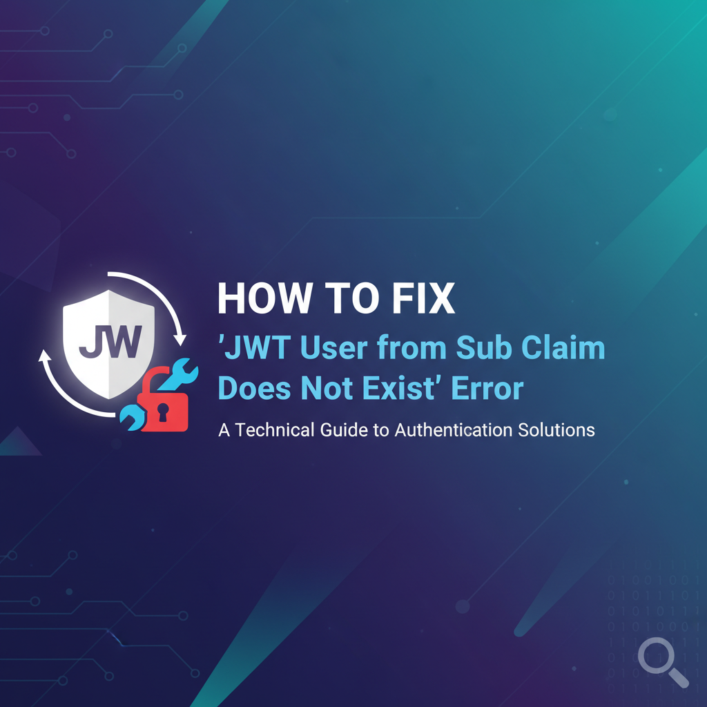 How to Fix 'JWT User from Sub Claim Does Not Exist' Error