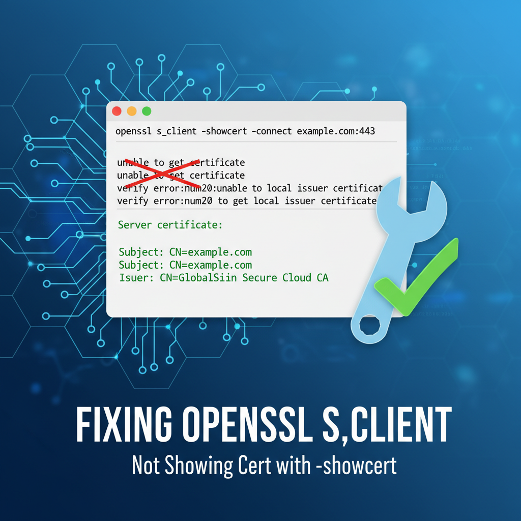Fixing openssl s_client not showing cert with -showcert