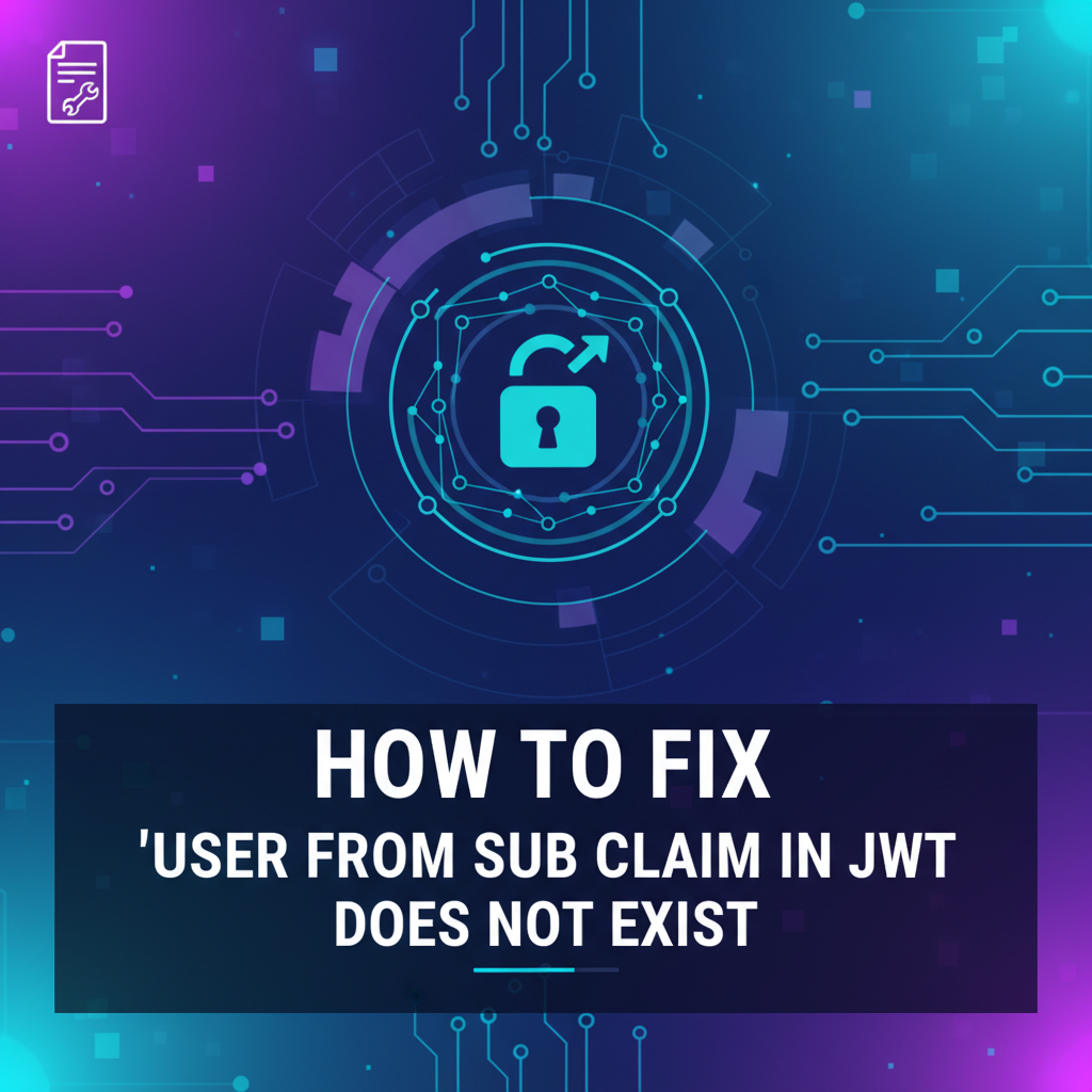 How to Fix 'User from Sub Claim in JWT Does Not Exist'