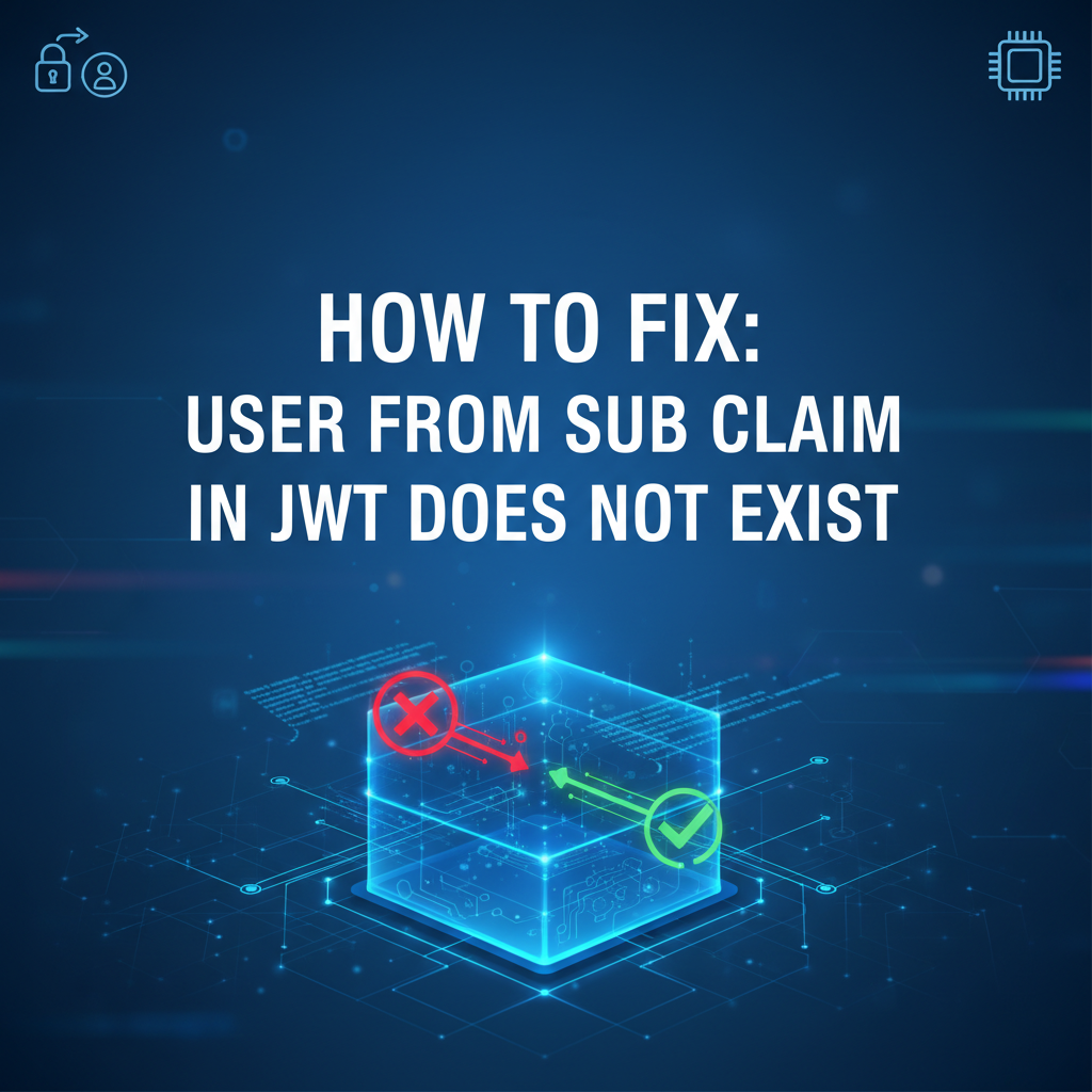 How to Fix: User from Sub Claim in JWT Does Not Exist
