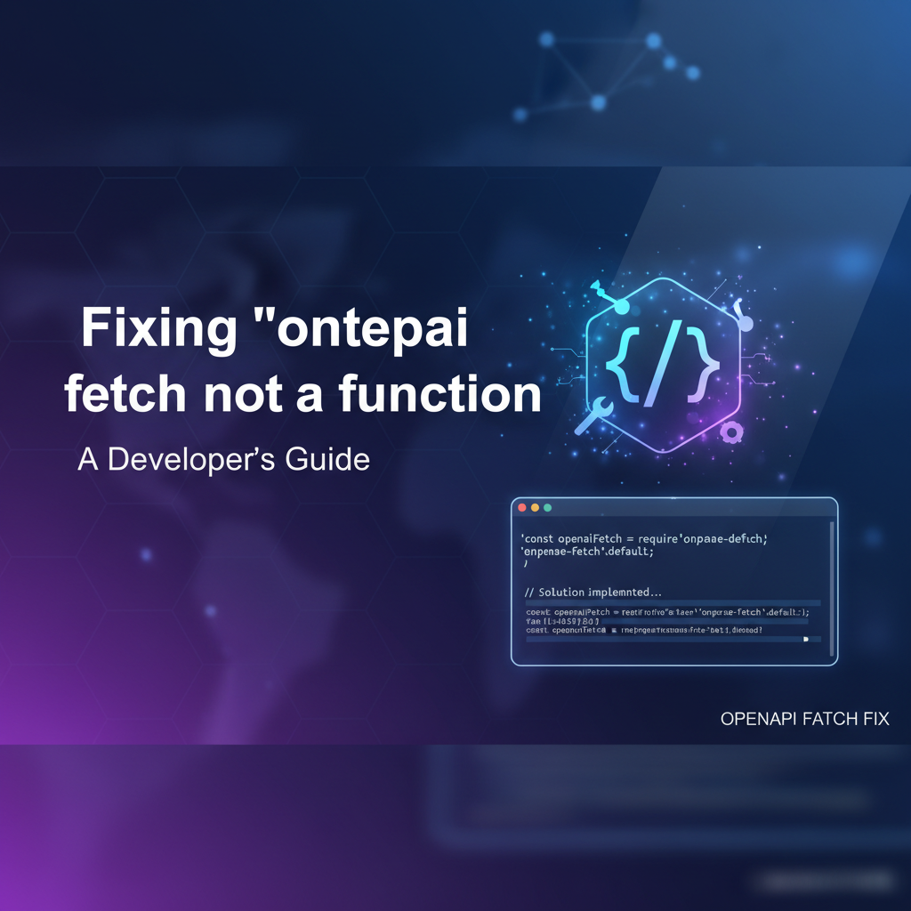 Fixing 'openapi fetch not a function': A Developer's Guide