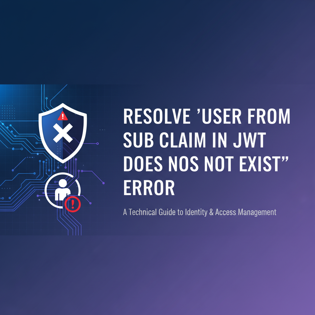 Resolve 'User from Sub Claim in JWT Does Not Exist' Error
