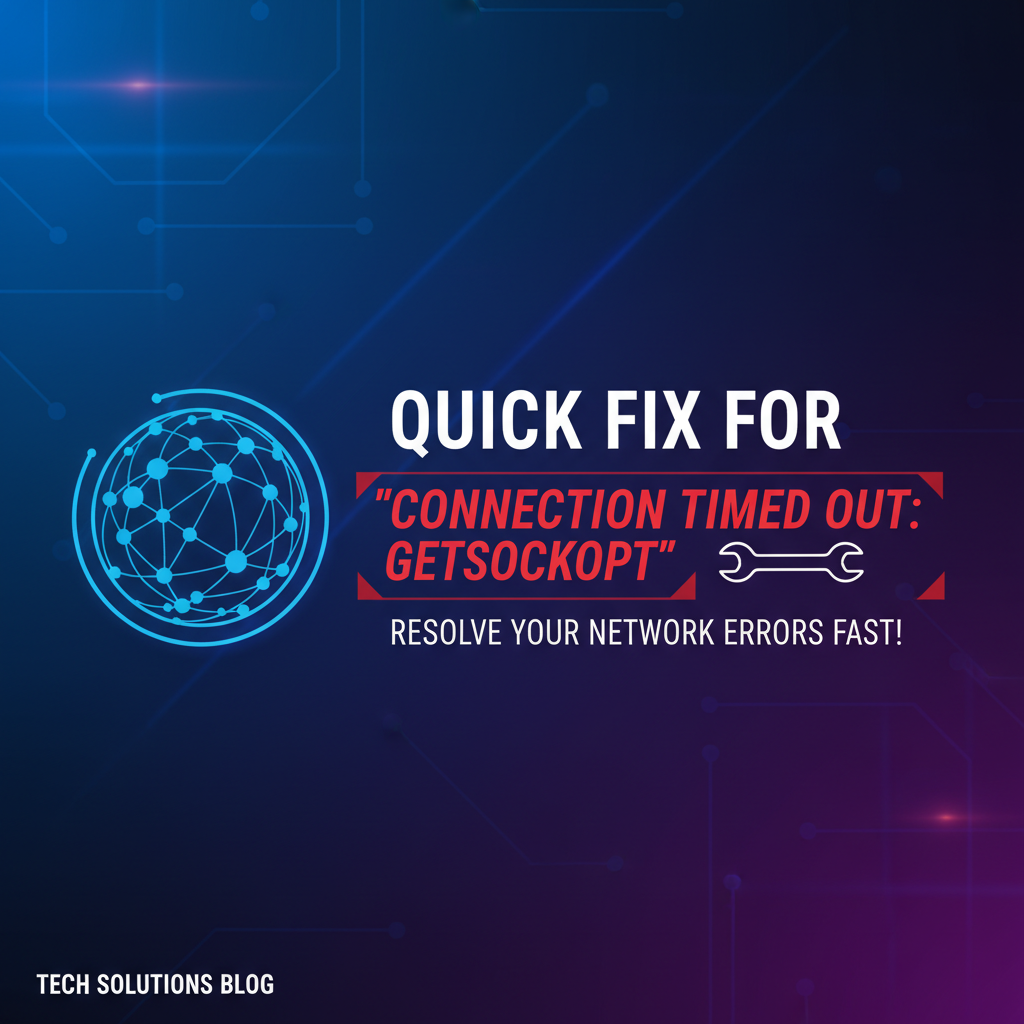 Quick Fix for 'connection timed out: getsockopt'