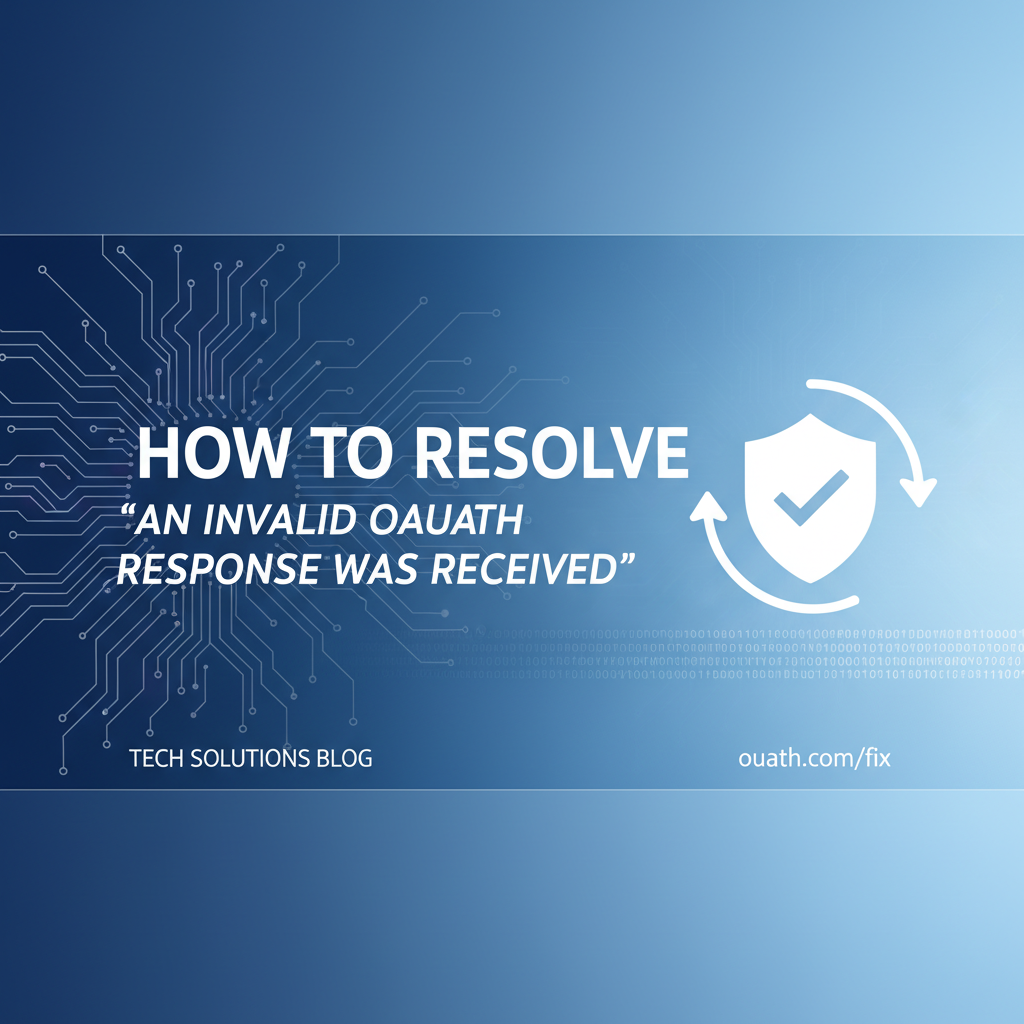 How to Resolve 'An Invalid OAuth Response Was Received'