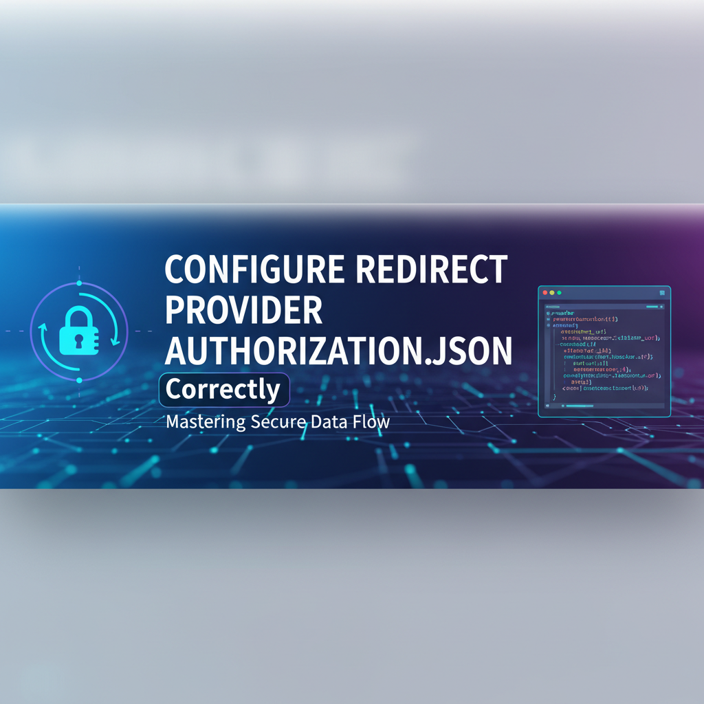 Configure redirect provider authorization.json Correctly