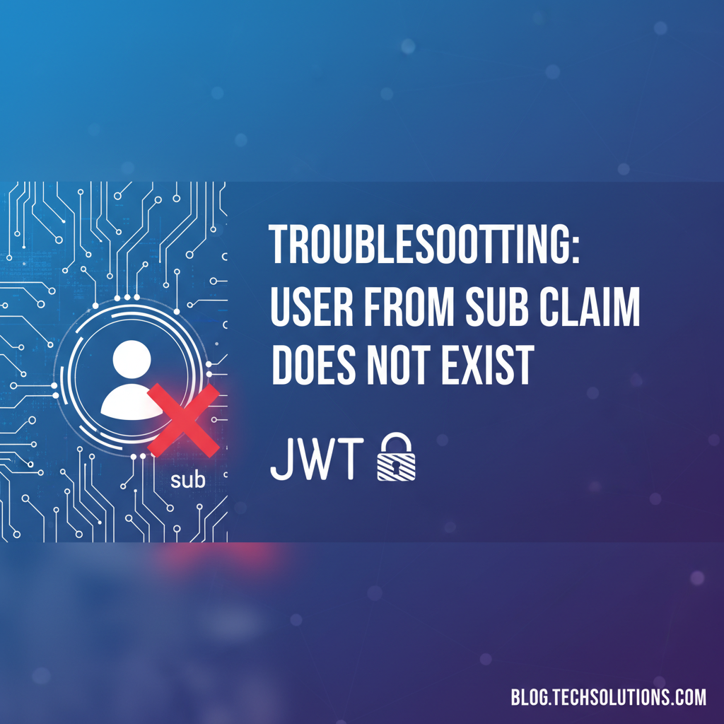 Troubleshooting: User from Sub Claim in JWT Does Not Exist