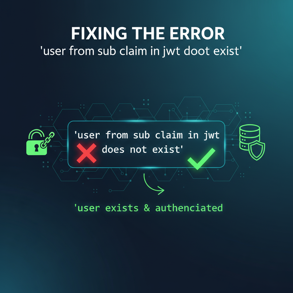 Fixing 'user from sub claim in jwt does not exist' Error