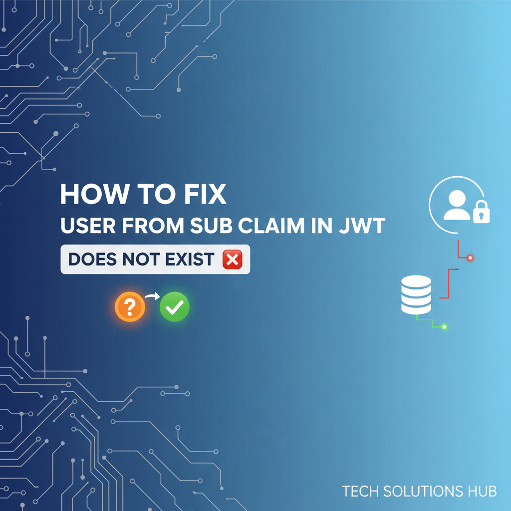 How to Fix 'User from Sub Claim in JWT Does Not Exist'