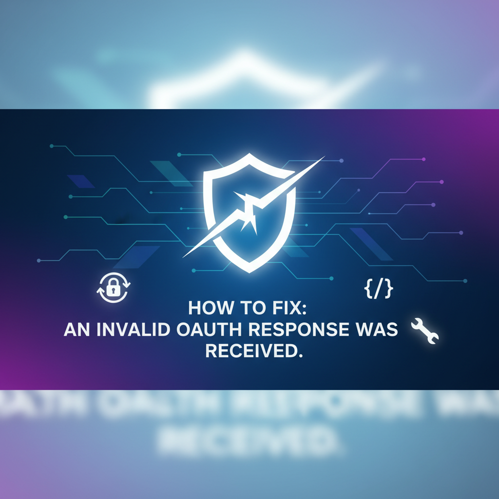 How to Fix: An Invalid OAuth Response Was Received