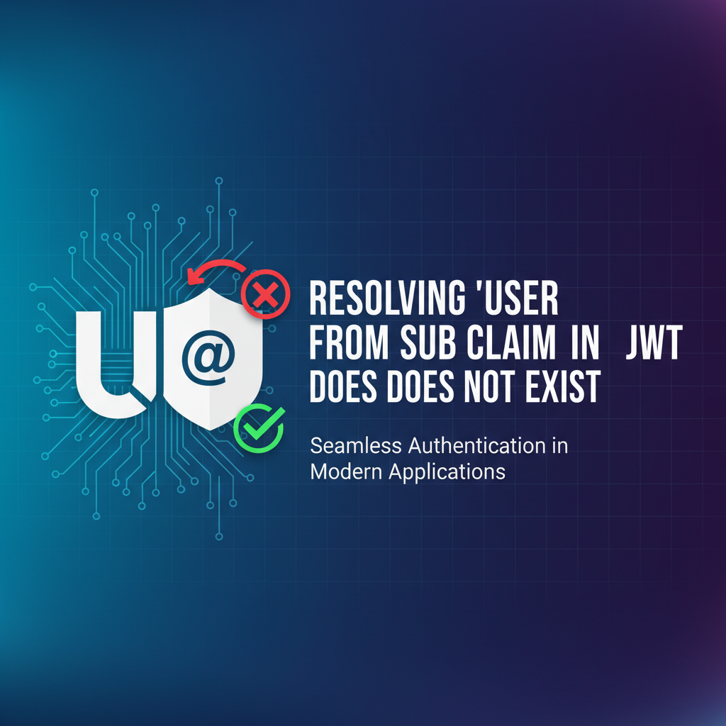 Resolving 'User from Sub Claim in JWT Does Not Exist'