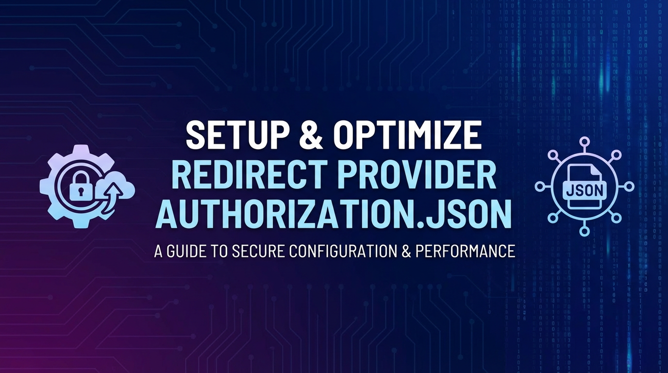 Setup & Optimize redirect provider authorization.json