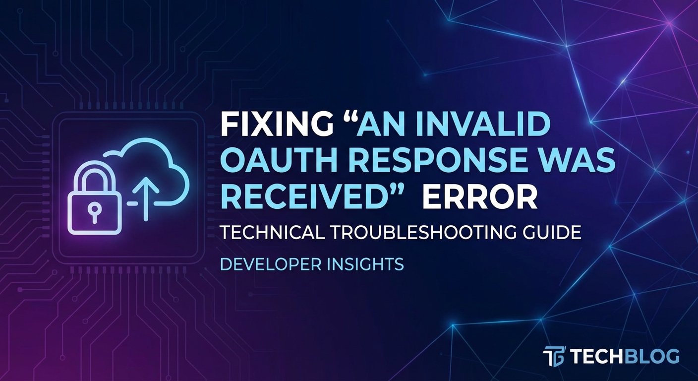 Fixing 'An Invalid OAuth Response Was Received' Error
