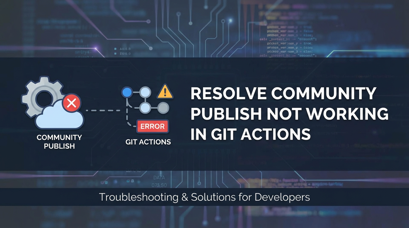 Resolve Community Publish Not Working in Git Actions