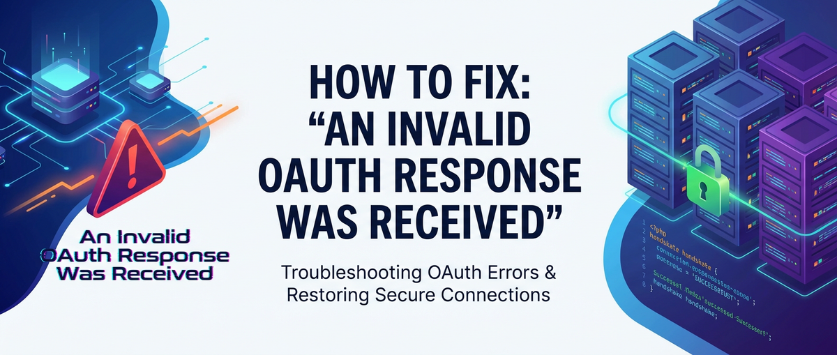 How to Fix 'An Invalid OAuth Response Was Received'