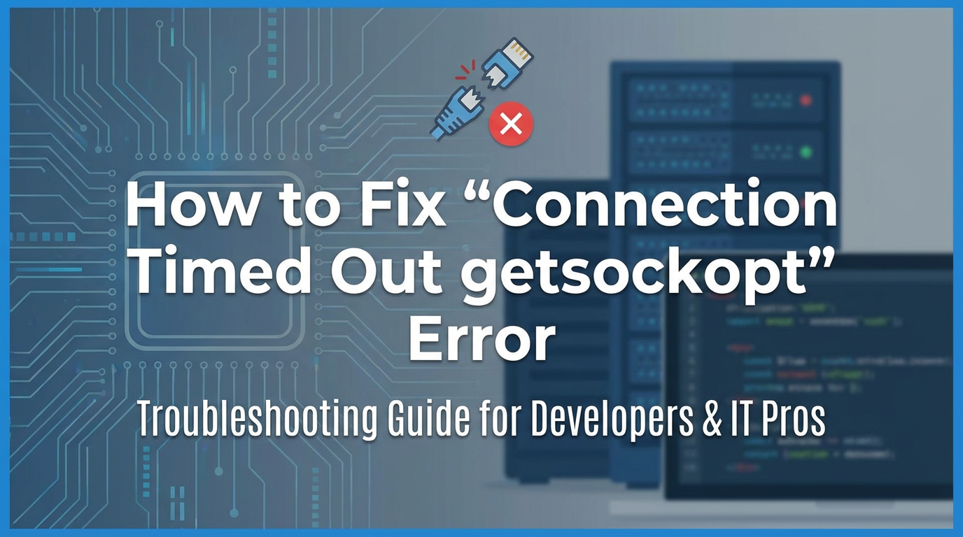 How to Fix 'Connection Timed Out getsockopt' Error