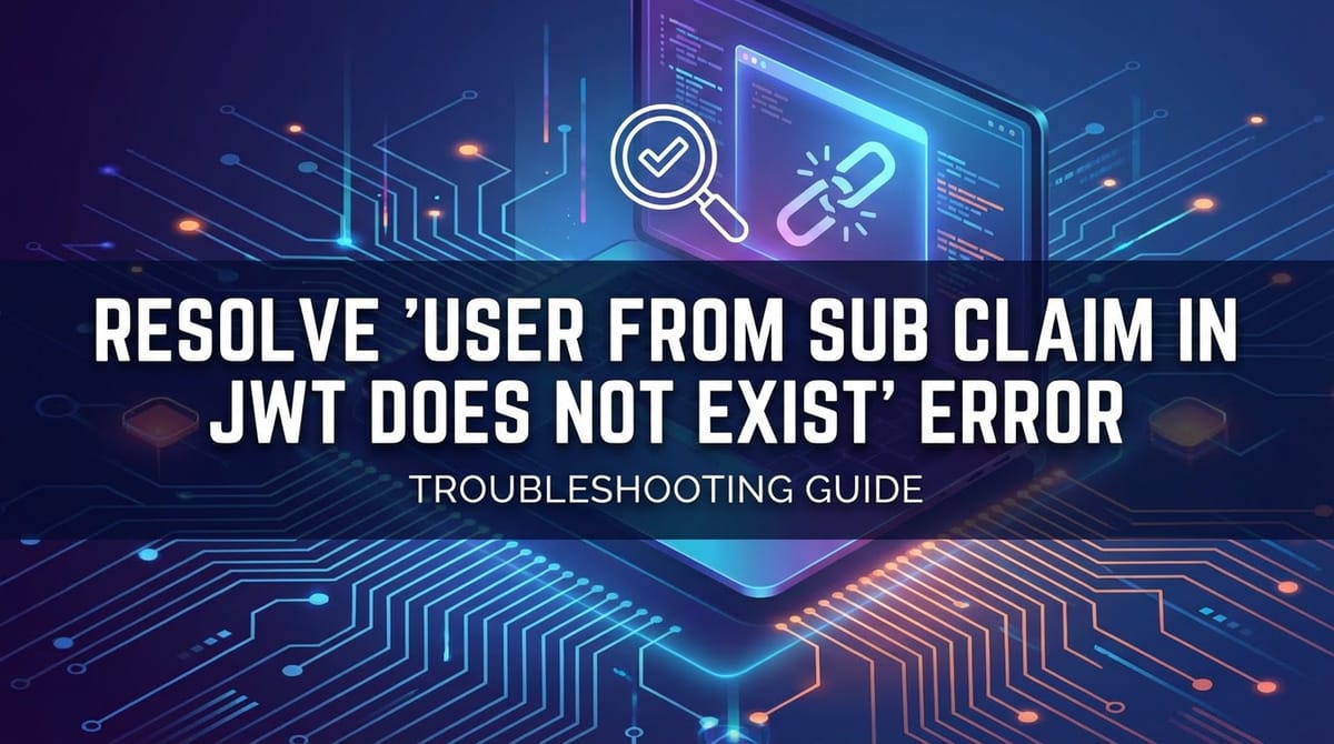 Resolve 'User from Sub Claim in JWT Does Not Exist' Error