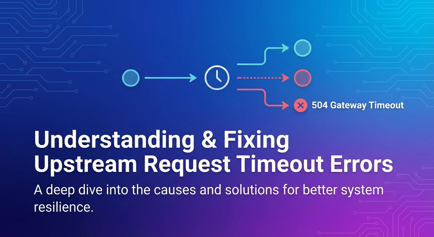 Understanding & Fixing Upstream Request Timeout Errors