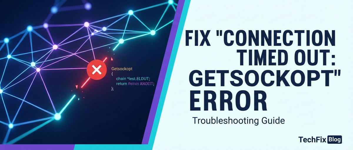Fix 'Connection Timed Out: Getsockopt' Error