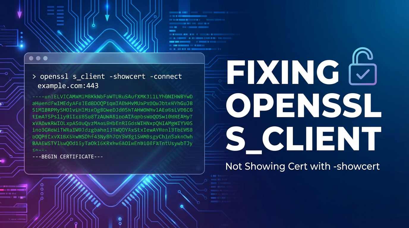 Fixing `openssl s_client` Not Showing Cert with `-showcert`