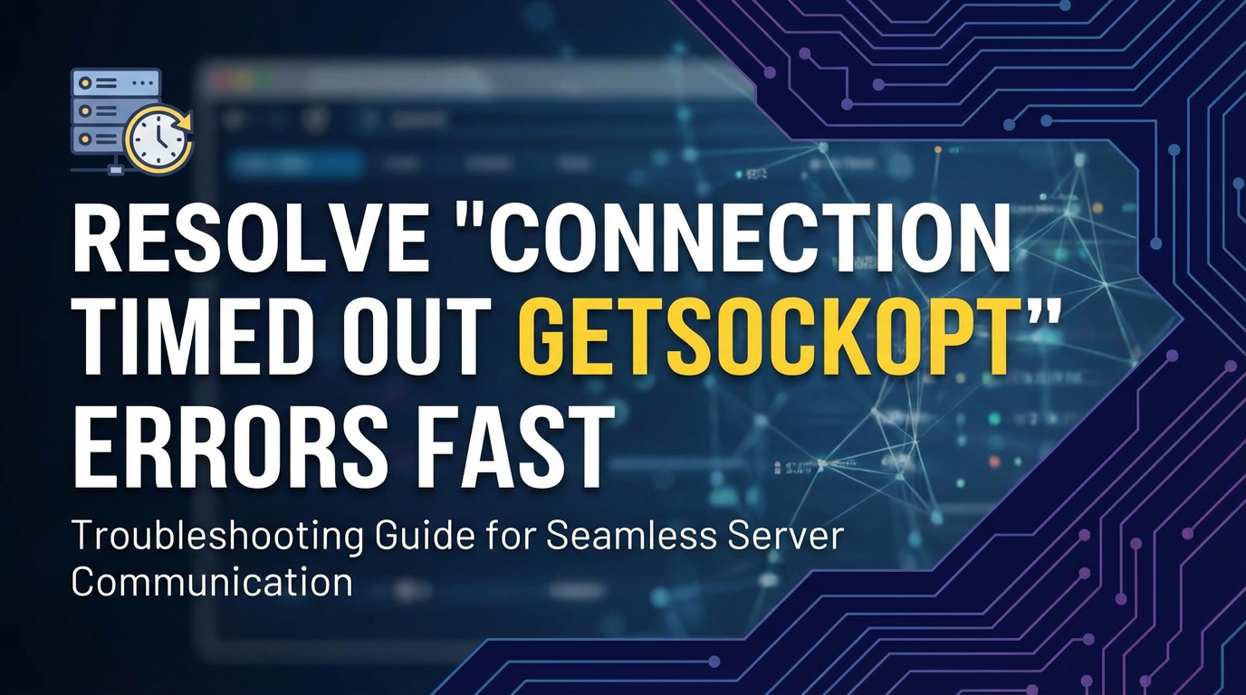 Resolve 'Connection Timed Out Getsockopt' Errors Fast