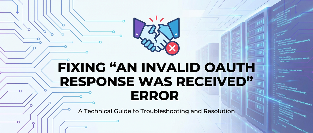 Fixing 'An Invalid OAuth Response Was Received' Error