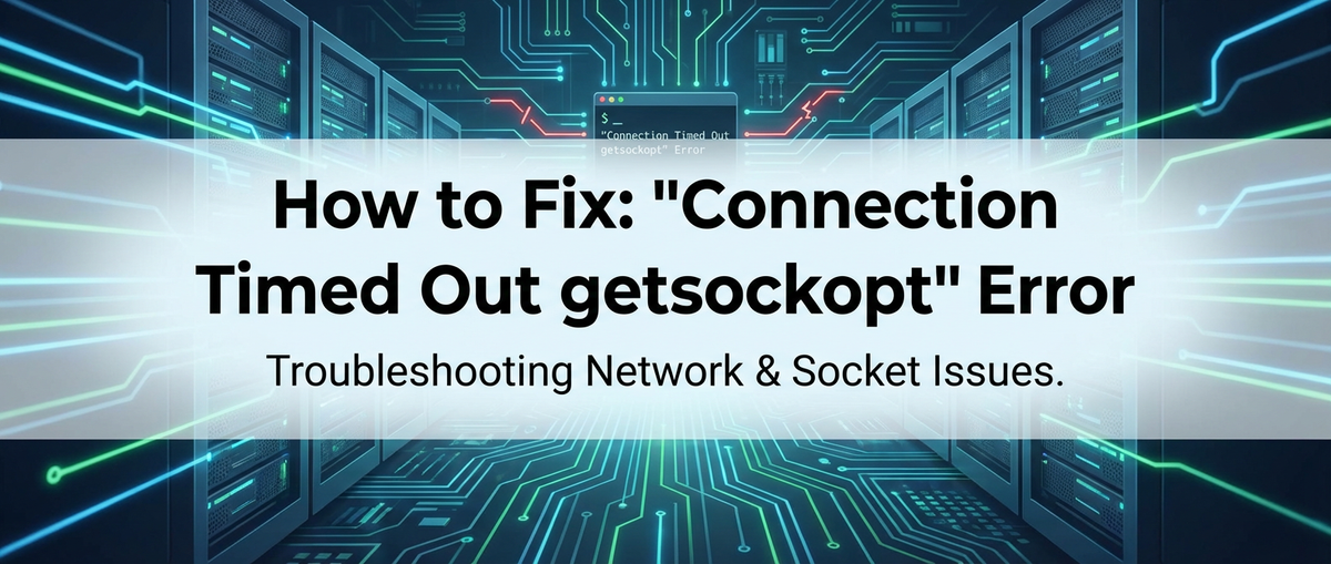 How to Fix 'Connection Timed Out getsockopt' Error