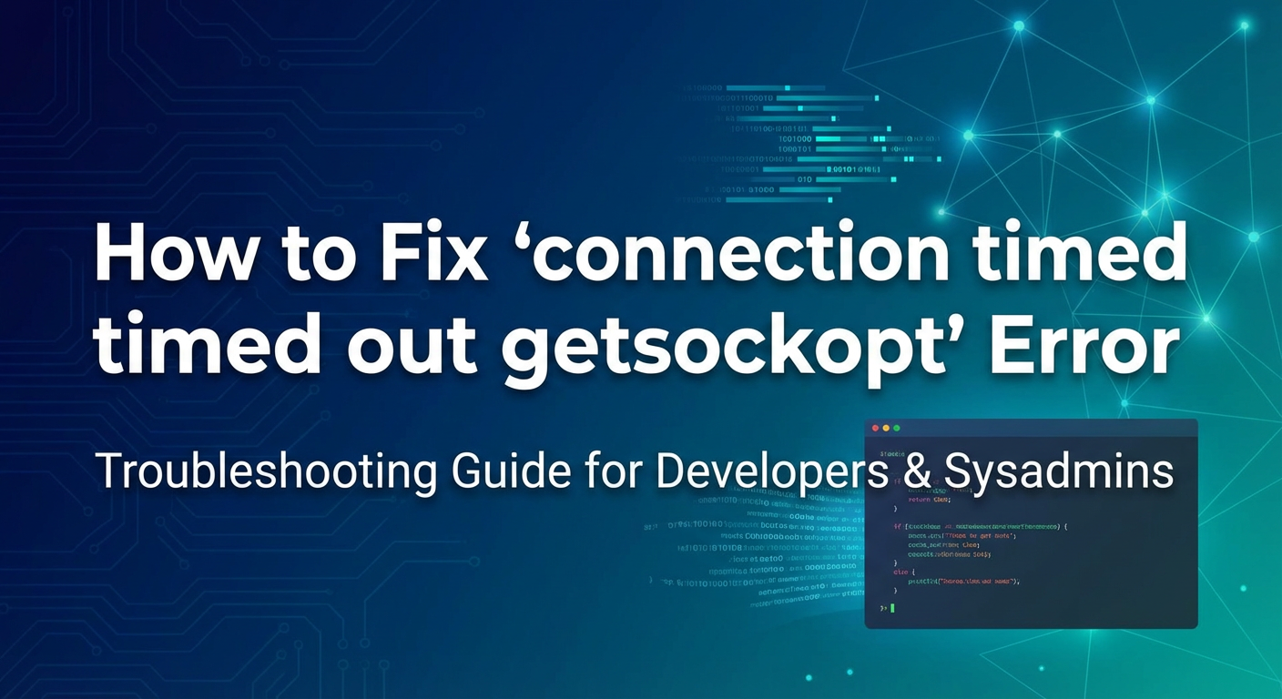How to Fix 'connection timed out getsockopt' Error