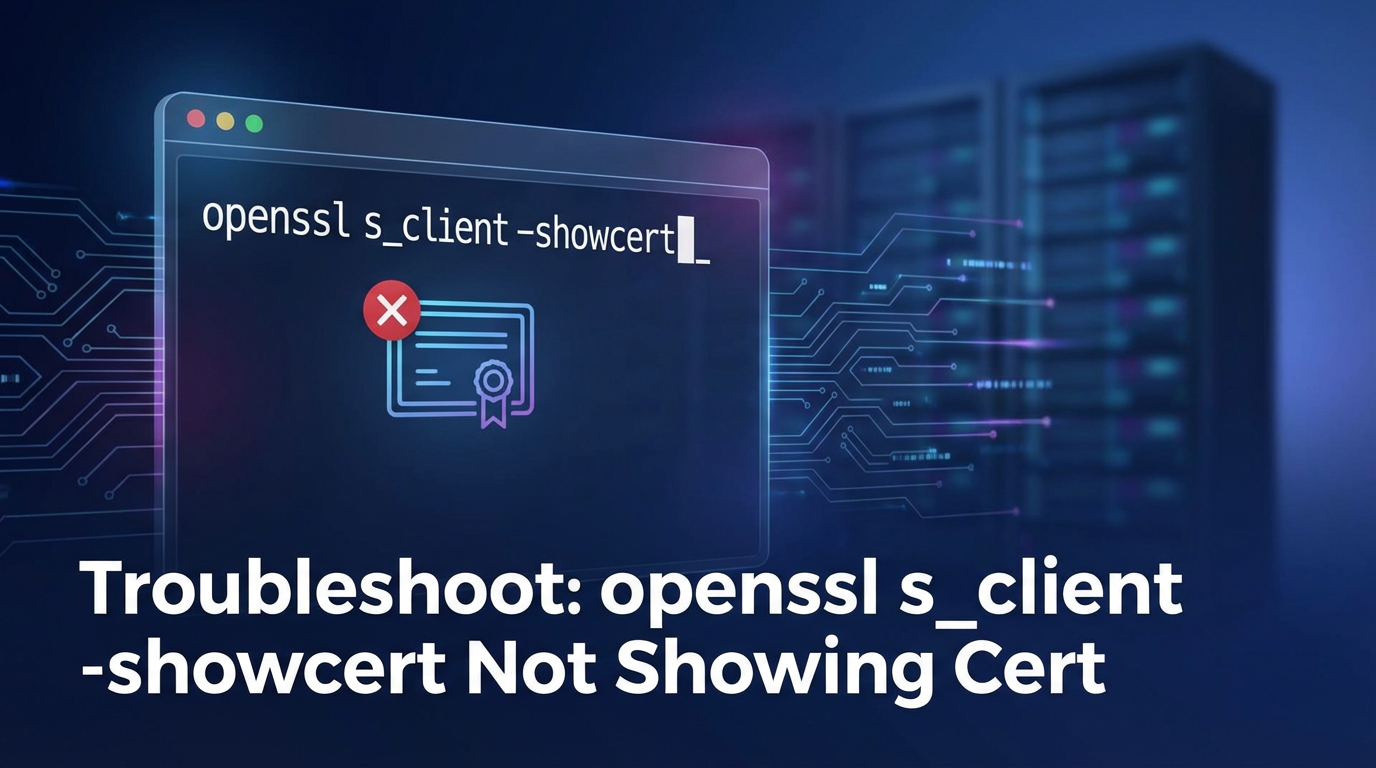 Troubleshoot: openssl s_client -showcert Not Showing Cert