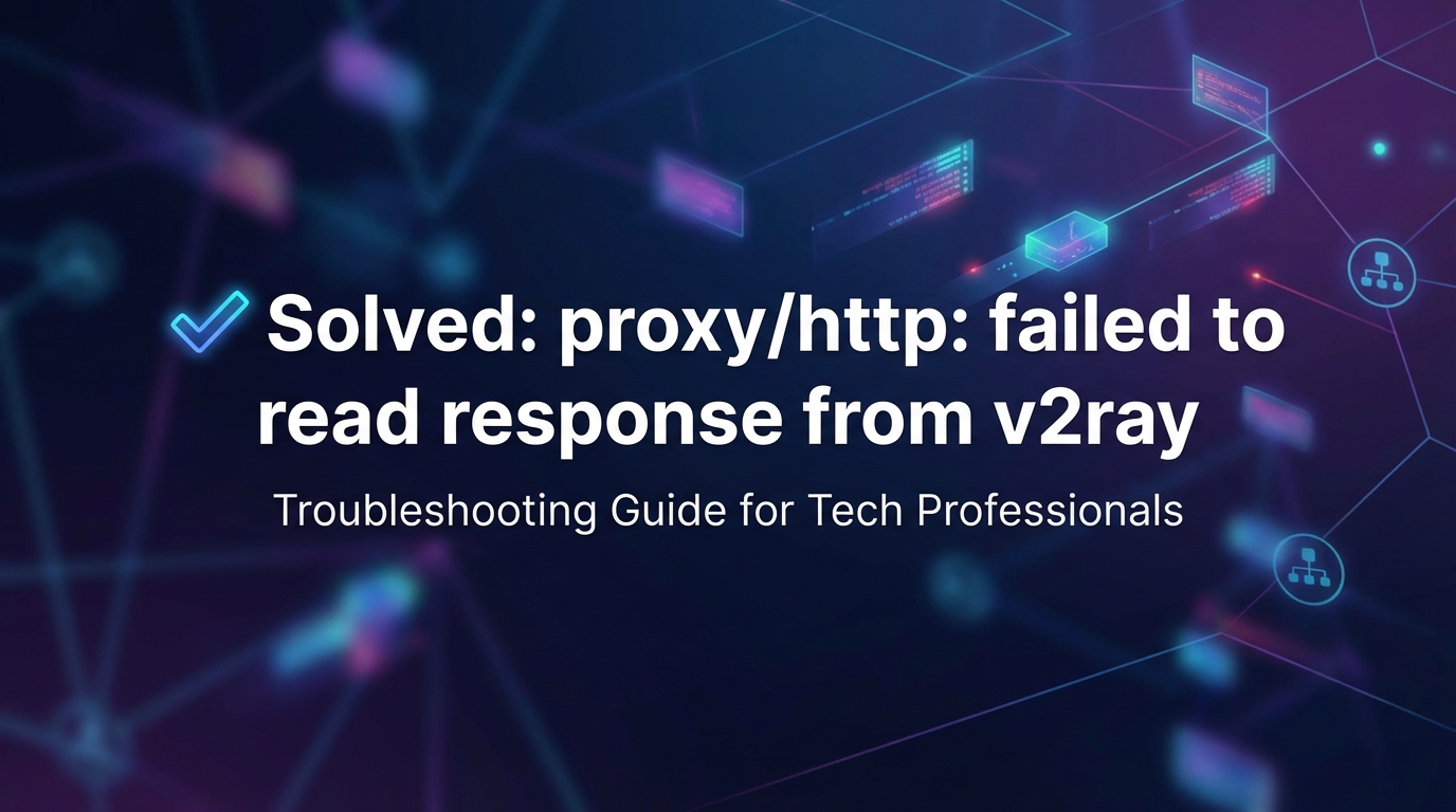 Solved: proxy/http: failed to read response from v2ray
