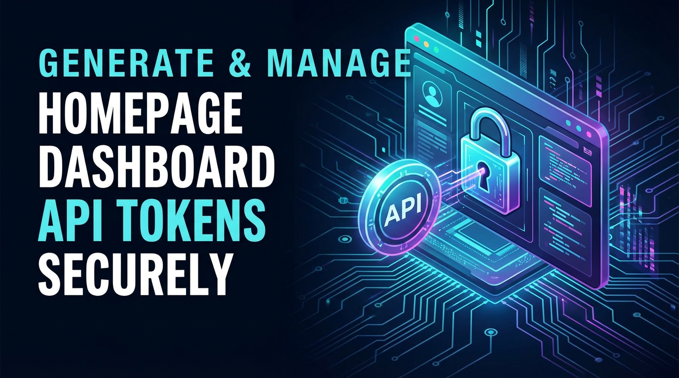 Generate & Manage Homepage Dashboard API Token Securely